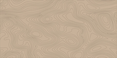 Topographic map background with brown contour lines, abstract geographic relief pattern design. Vintage brown wood grain texture featuring a seamless nature pattern with light wavy lines © Creative Lis