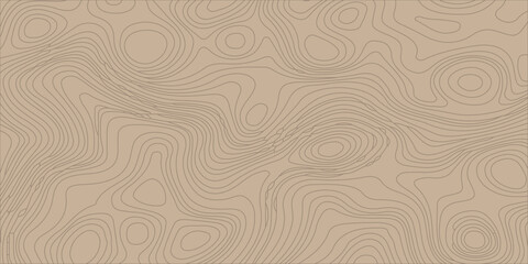 Topographic map background with brown contour lines, abstract geographic relief pattern design. Vintage brown wood grain texture featuring a seamless nature pattern with light wavy lines © Creative Lis