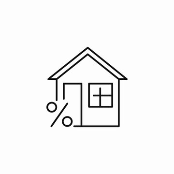 house mortgage interest icon sign vector