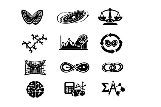 Vector ai generation image icon chart simple attractors attractor structure all transparent