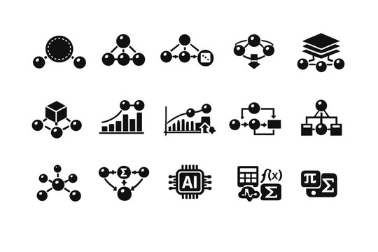Icon probabilistic spaced grid latent equally structure depicting vector black variable