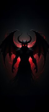 Dark Winged Devil Red Eyes