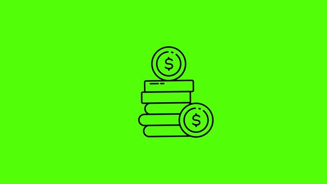 Money savings stack coins financial investment profit income concept 4k animation video