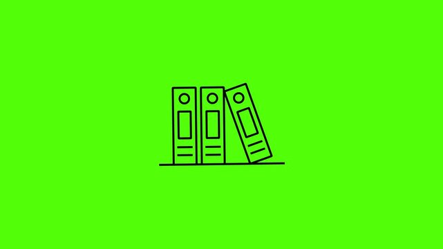 Office files folders archive management data organization concept 4k animation video