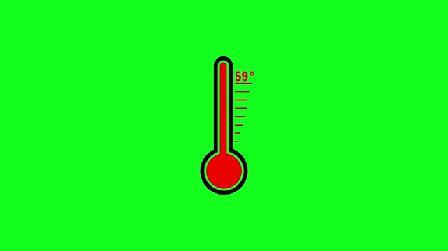 Medical thermometer icon animation. Digital meter indicates weather temperature 59 degree increse or decline. thermometer icon 4k animation video.