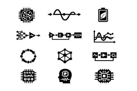Generation inference symbol simple ai vector transparent image set icon icons analog