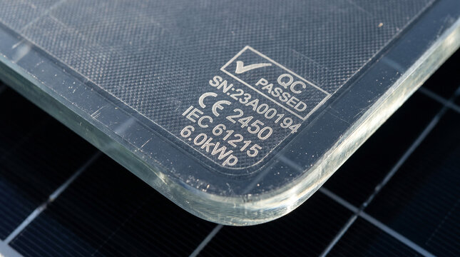 Solar Panel Technical Label with QC Passed, Serial Number and IEC Certification