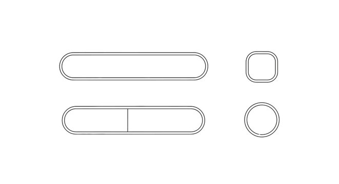 Minimalistic outline design set: bars switches and buttons for ui
