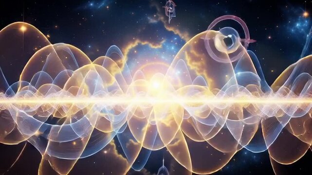 Abstract Cosmic Waveform Energy Flow Through Nebula and Clouds