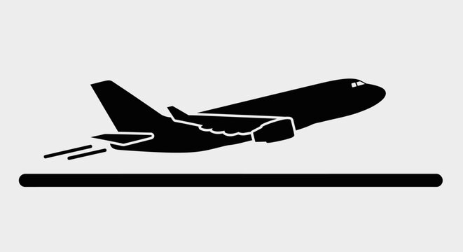 Airplane Taking Off in Flight Mode.