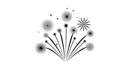 Obraz premium Black and white firework explosion design.