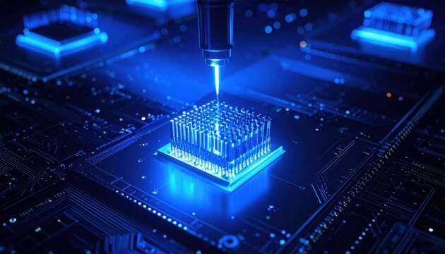 Precision engineering of superconducting quantum logic circuits illuminated by blue light technology