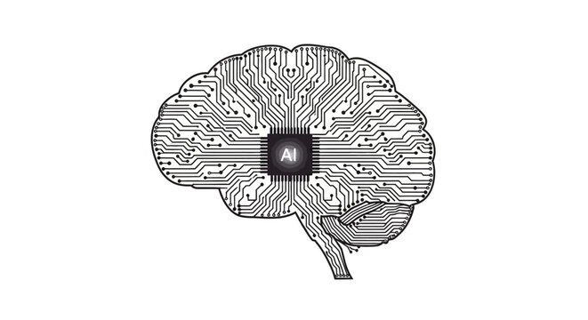 Brain with a black square.