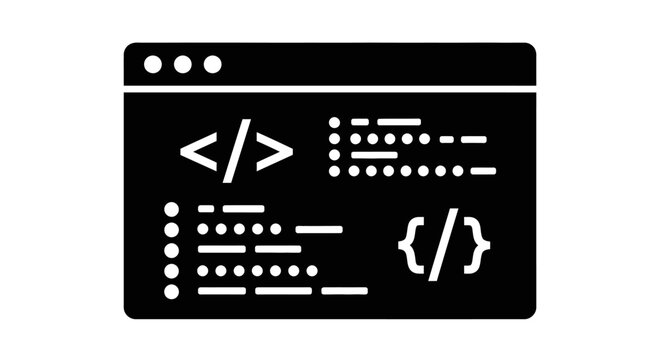 Coding symbols on computer screen.