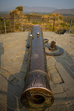 The most famous cannon at Daulatabad Fort is the Mendha Toop (Ram Head Cannon). Maharashtra India