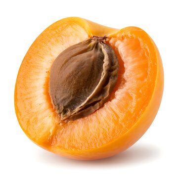 Halved apricot with pit a vibrant showcase of summer fruit and natural texture
