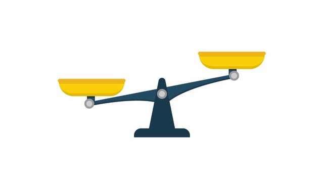 A weighing scale that shows which side is heavier. Is it lopsided or balanced