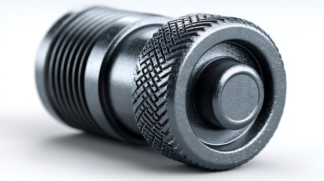 Industrial control dial with textured grip and water droplets high resolution image