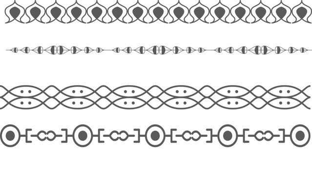 : Blue and white decorative geometric border pattern with circular elements