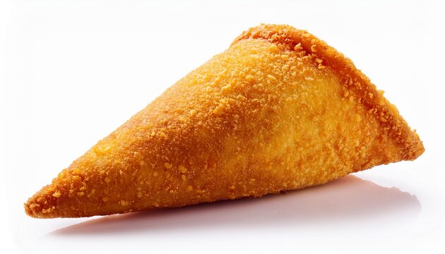 fried brazilian coxinhas cone snack filled shredded chicken cheese with golden crispy texture isolated on white background