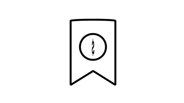Financial Tag Motion Icon. Animated line icon of a bookmark tag featuring a dollar currency symbol, perfect for financial shopping, discounts, or price labeling.