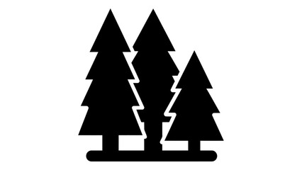 Black silhouette of three pine trees icon on white background vector illustration of a forest or woodland symbol for nat © Monwara67
