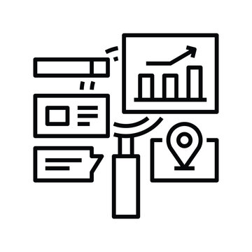 Black Serp Features Icon with line or outline style