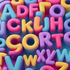 Fototapeta premium Colorful alphabet background 