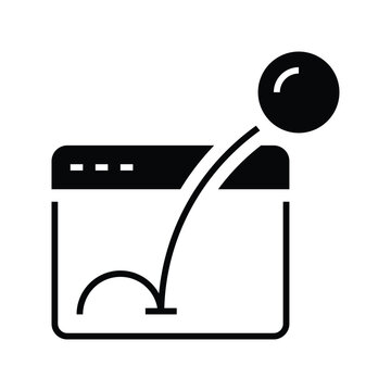 Black Bounce Rate Icon with solid or glyph style