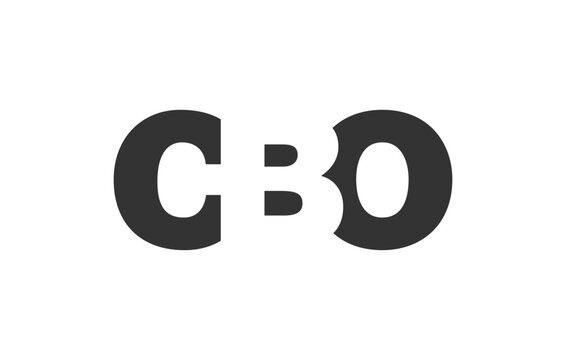 CBO logo design. Initial letter C B O bold font style for tech startups, consulting, corporate branding. Creative company name, headlines typography identity, trendy logotype.