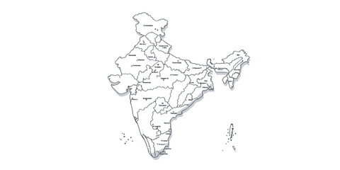 Fototapeta premium India Map Scribble Sketch Vector Illustration Clean Line Art Design
