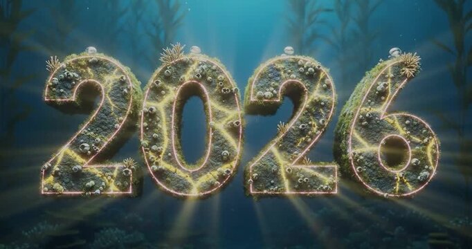 New Year 2026 Celebration with Sparkling Numbers.