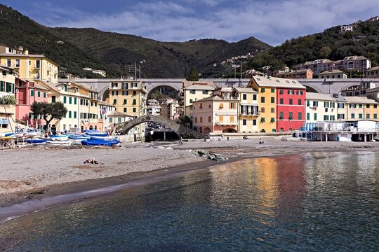 Bogliasco - a tourist town in Liguria with a beautiful rocky coast, near the Cinque Terre and Genoa