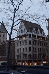 Gothic Building at Dusk in European City © Javier