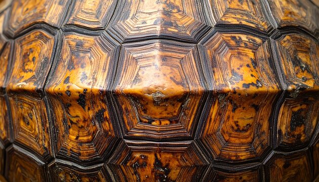 Close-up of a Turtle Shell - Intricate Patterns and Textures.