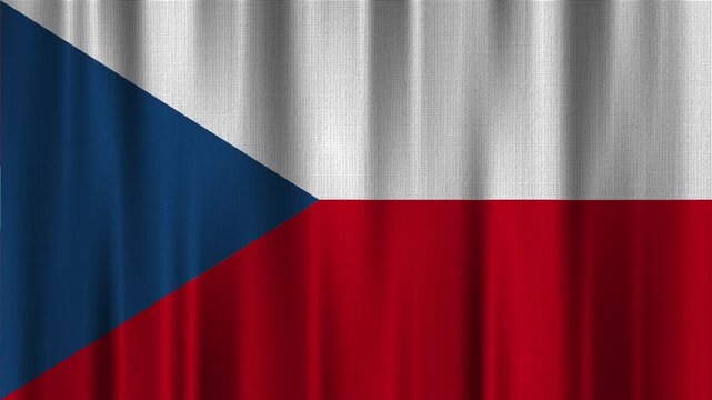 Czech flag waving in the wind with high quality fabric texture