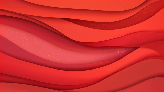 Crimson Curves: Abstract depiction of fluid layers cascading in harmonious waves, creating a captivating visual experience