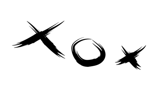 Hand-drawn XOX grunge symbol for love and affection expression