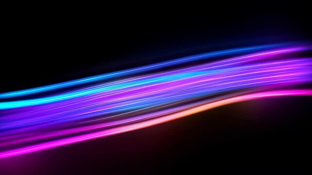 Dynamic Flow of Light: A mesmerizing display of vibrant, flowing light trails across a dark canvas, creating an ethereal and captivating visual effect.