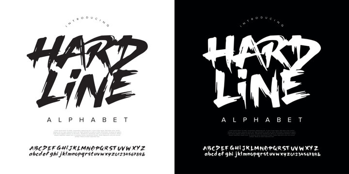 Hard Line Gritty Brush Font for Extreme Sports Branding and Aggressive Street Graffiti Typography
