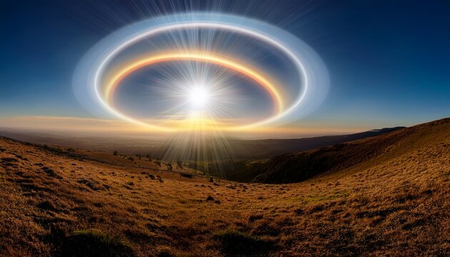 A Beautiful Sunlight Effect With A Circular Halo