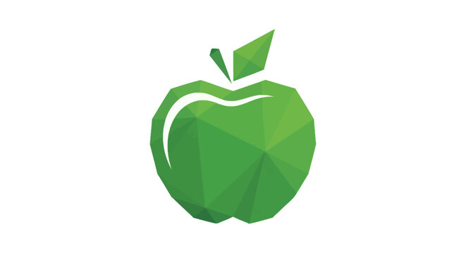 Geometric Green Apple Logo Design.