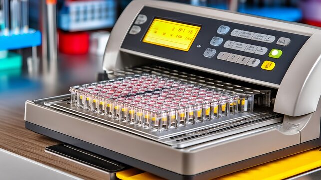 Thermal Machine with Sample Wells Arranged in a 96-Well Plate Setup