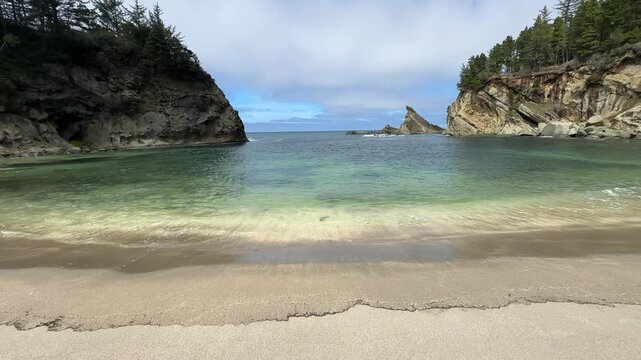 Simpson beach at Shore Acres State Park on the Oregon coast.