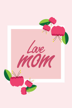 Cute Mothers Day greeting card with floral accents and soft colors, perfect for expressing love and gratitude