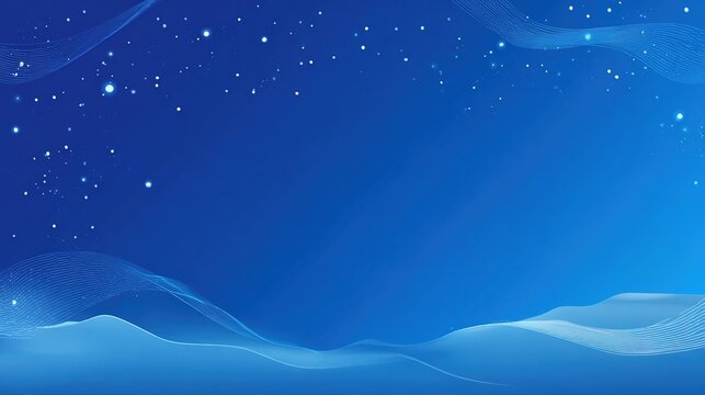 Vibrant Blue Background White Dots Scattered S Shaped Waves Draped Textile UI Elements