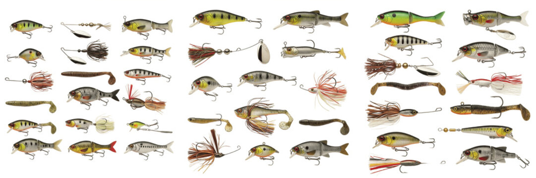 Professional Fishing Lures and Baits Collection, High-Quality Artificial Swimbaits for Bass and Trout, Realistic Aquatic Tackle Gear, Colorful Multi-Jointed Hard Baits for Anglers