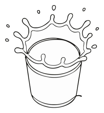 Vodka soda cocktail icon top-down view. Generative AI
