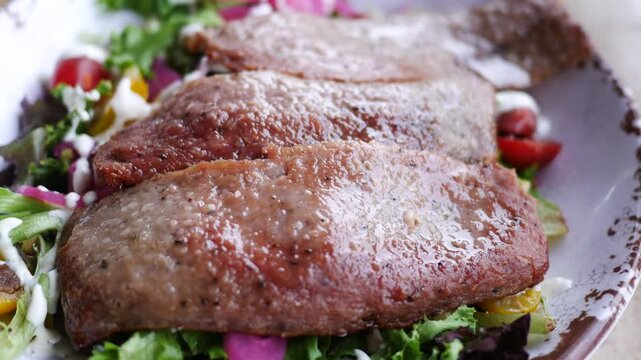 Gyro Greek Salad in Counter in Restaurant 