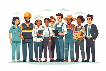 Obraz premium Diverse group of professional workers standing together